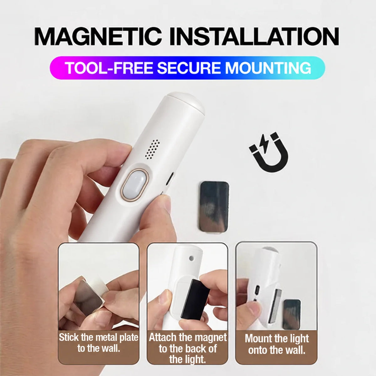 Motion Sensor Light Magnetic Mount RGB Color Options