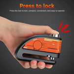 Motorcycle Disc Lock 120dB Alarm Waterproof USB-C Rechargeable