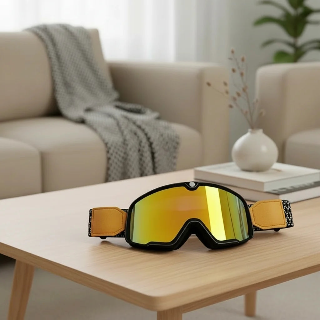 Motorcycle Goggles UV Protection Fits Over Glasses Scratch-Resistant Lenses