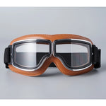 Motorcycle Goggles Vintage Style Scratch & Impact-Resistant Lenses Fits Over Glasses