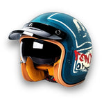 Motorcycle Helmet Retro Brim DOT & ECE Certified Dual Visors