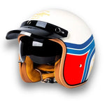 Motorcycle Helmet Retro Brim DOT & ECE Certified Dual Visors