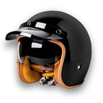 Motorcycle Helmet Retro Brim DOT & ECE Certified Dual Visors