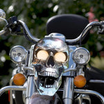 Motorcycle Skull Lamp LED Eyes Chrome-Plated Metal Universal Fit