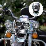Motorcycle Skull Lamp LED Eyes Chrome-Plated Metal Universal Fit