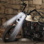 Motorcycle Skull Lamp LED Eyes Chrome-Plated Metal Universal Fit