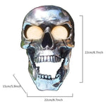 Motorcycle Skull Lamp LED Eyes Chrome-Plated Metal Universal Fit