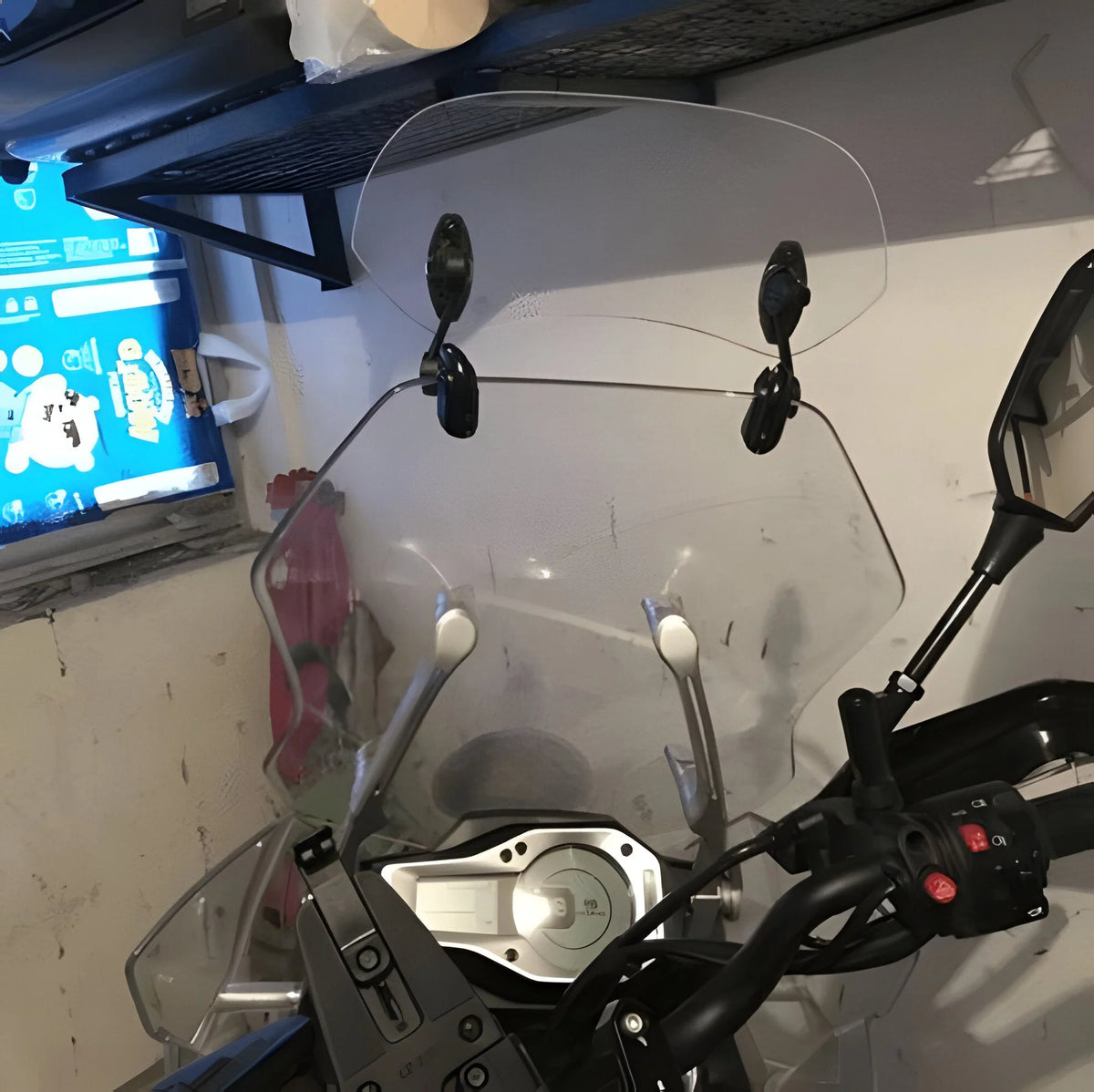 Motorcycle Windshield Extension Adjustable Double Hinge Universal Fit