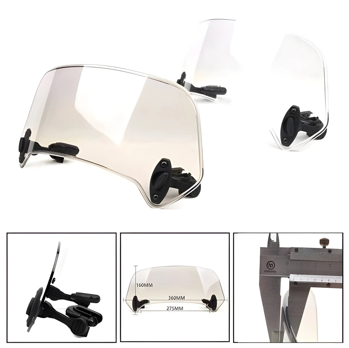 Motorcycle Windshield Extension Adjustable Double Hinge Universal Fit