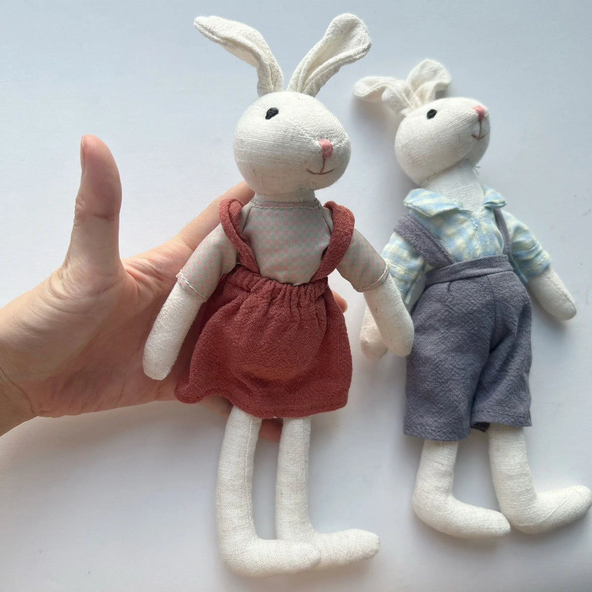 Mouse Doll Cotton-Linen Crocheted Floral Dress