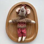 Mouse Doll Cotton-Linen Crocheted Floral Dress