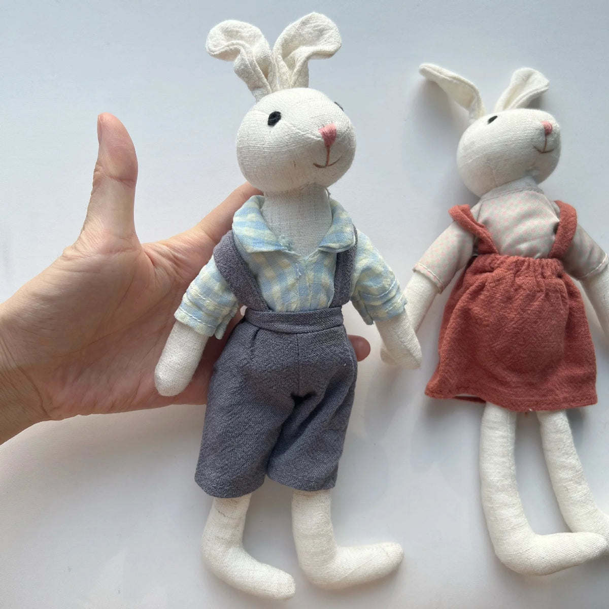 Mouse Doll Cotton-Linen Crocheted Floral Dress