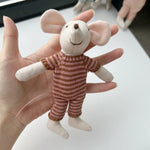 Mouse Doll Cotton-Linen Crocheted Floral Dress