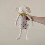 Mouse Doll Cotton-Linen Crocheted Floral Dress