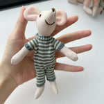 Mouse Doll Cotton-Linen Crocheted Floral Dress