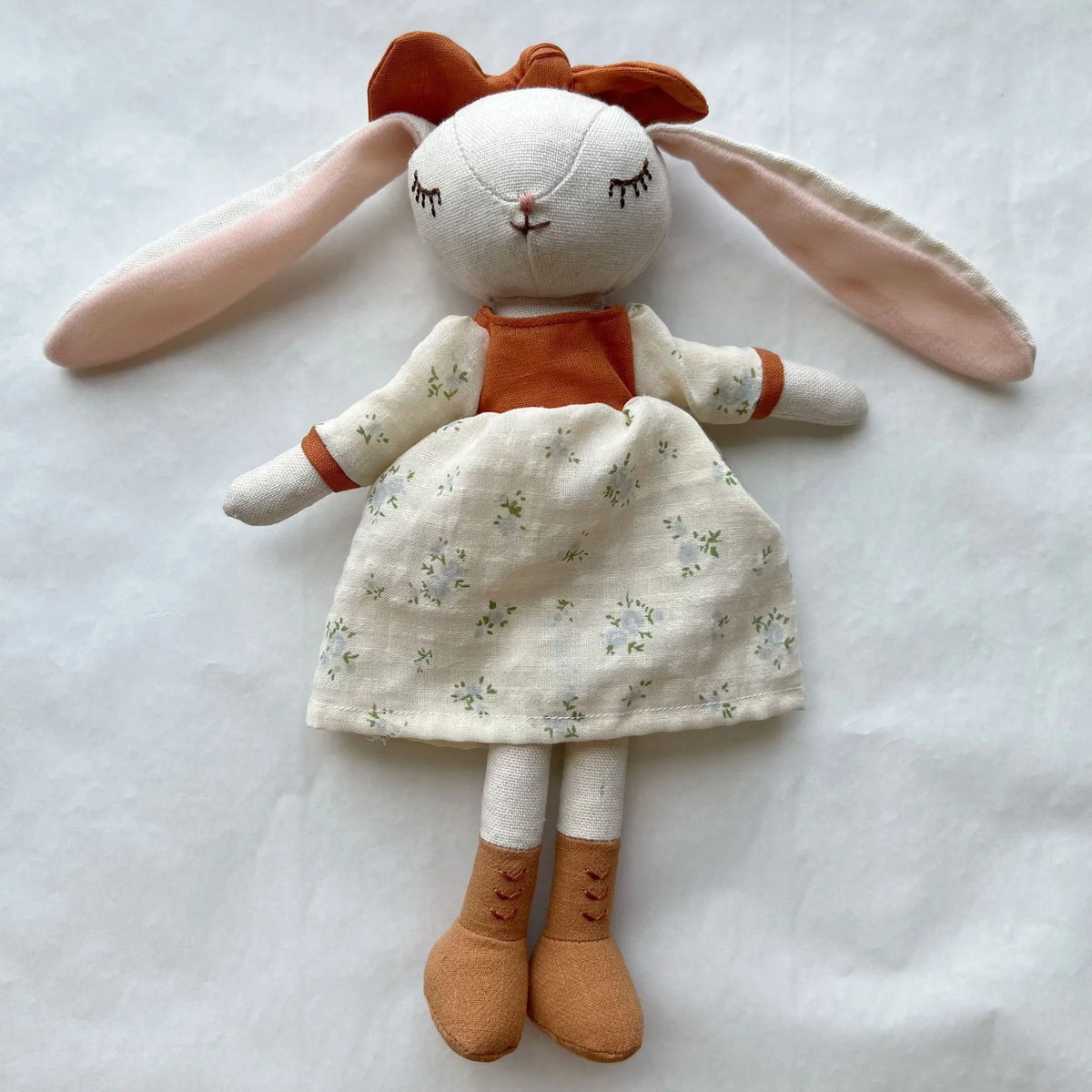 Mouse Doll Cotton-Linen Crocheted Floral Dress