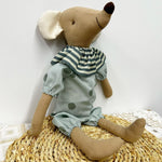 Mouse Doll Cotton-Linen Crocheted Floral Dress