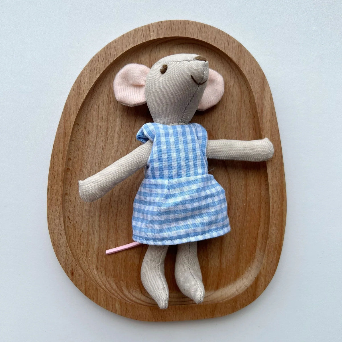 Mouse Doll Cotton-Linen Crocheted Floral Dress