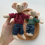Mouse Doll Cotton-Linen Crocheted Floral Dress