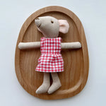 Mouse Doll Cotton-Linen Crocheted Floral Dress