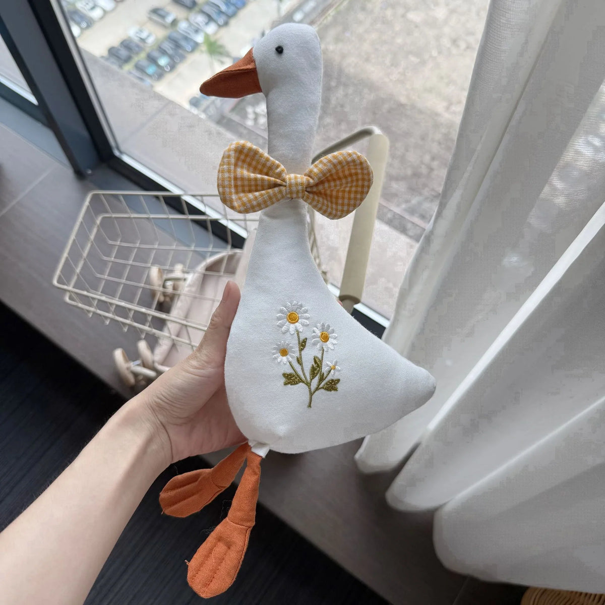 Mouse Doll Cotton-Linen Crocheted Floral Dress