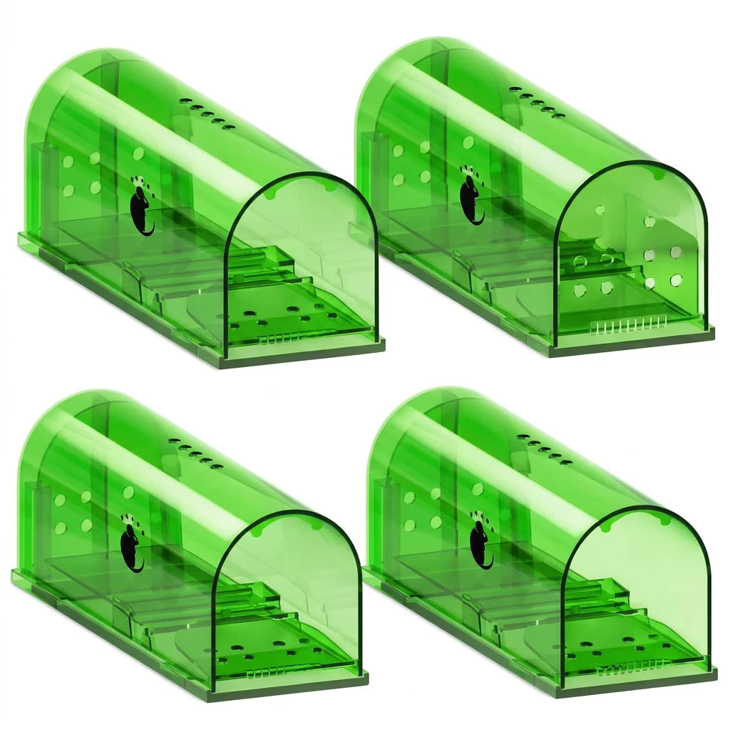 Mouse Trap Live-Capture Transparent Reusable Set of 4