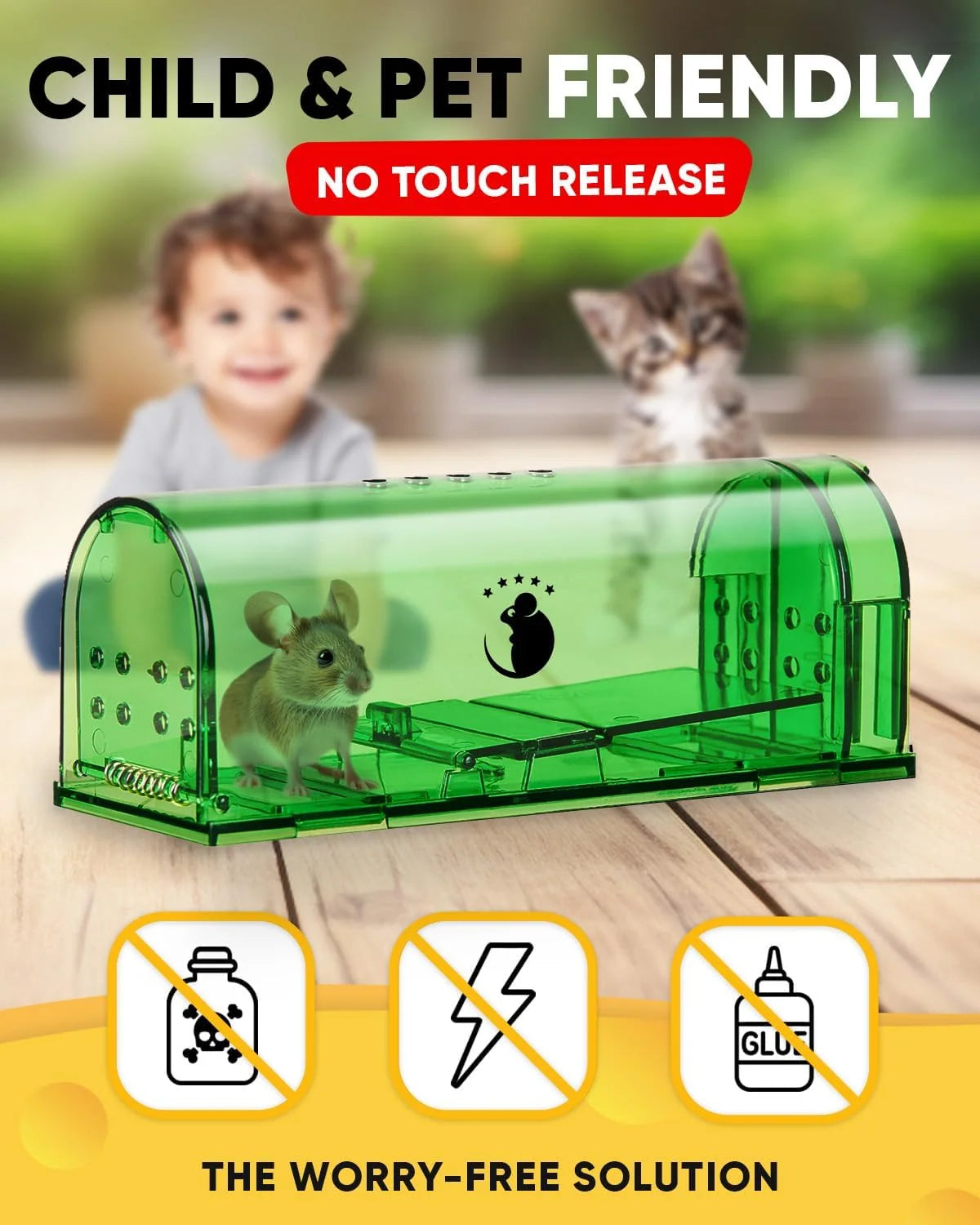 Mouse Trap Live-Catch Transparent Reusable Set of 4