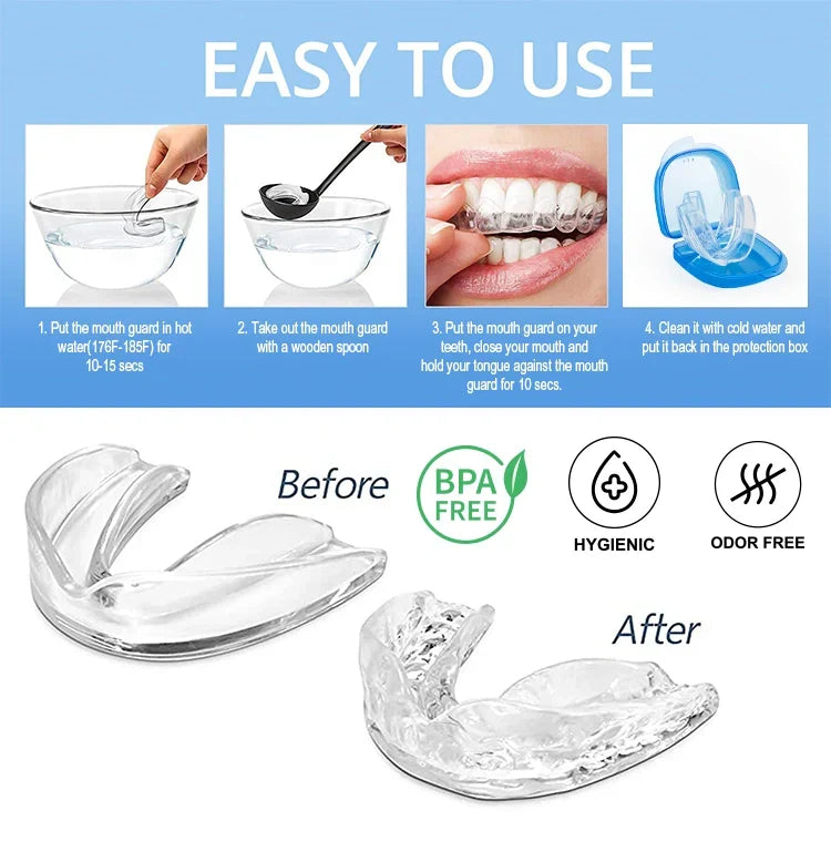 Mouthguard Boil-And-Bite Custom Fit Shock-Absorbing 8 Pack