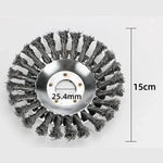 Mower Weeding Wheel Twisted Steel Bristles Dual Heads