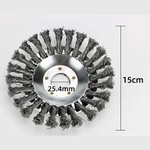 Mower Weeding Wheel Twisted Steel Bristles Dual Heads
