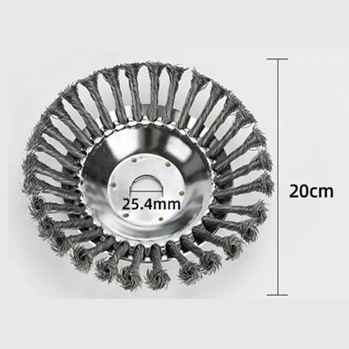 Mower Weeding Wheel Twisted Steel Bristles Dual Heads