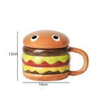 Mug Burger-Shaped Porcelain Removable Lid 300 mL