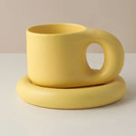 Mug Ceramic Large Handle With Matching Coaster