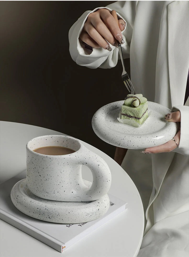 Mug Ceramic Large Handle With Matching Coaster