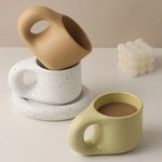 Mug Ceramic Large Handle With Matching Coaster