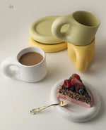 Mug Ceramic Large Handle With Matching Coaster