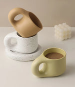 Mug Ceramic Large Handle With Matching Coaster