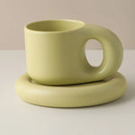 Mug Ceramic Large Handle With Matching Coaster
