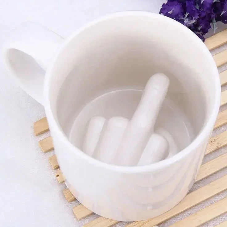 Mug Ceramic Middle Finger Design For Hot & Cold Drinks