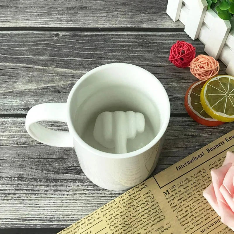 Mug Ceramic Middle Finger Design For Hot & Cold Drinks