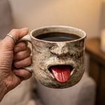 Mug Handmade Ceramic Tongue-Out Face