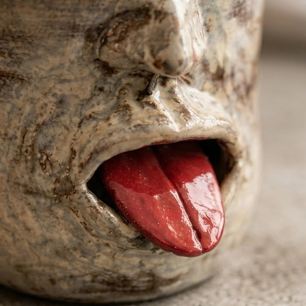 Mug Handmade Ceramic Tongue-Out Face