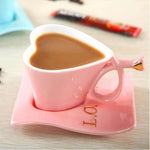 Mug Heart-Shaped Ceramic Porcelain♀♀♀♀♀♀