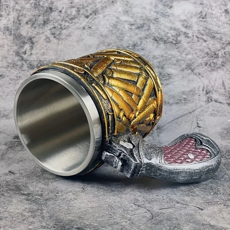Mug Stainless Steel Insulated Gun-Shaped Handle