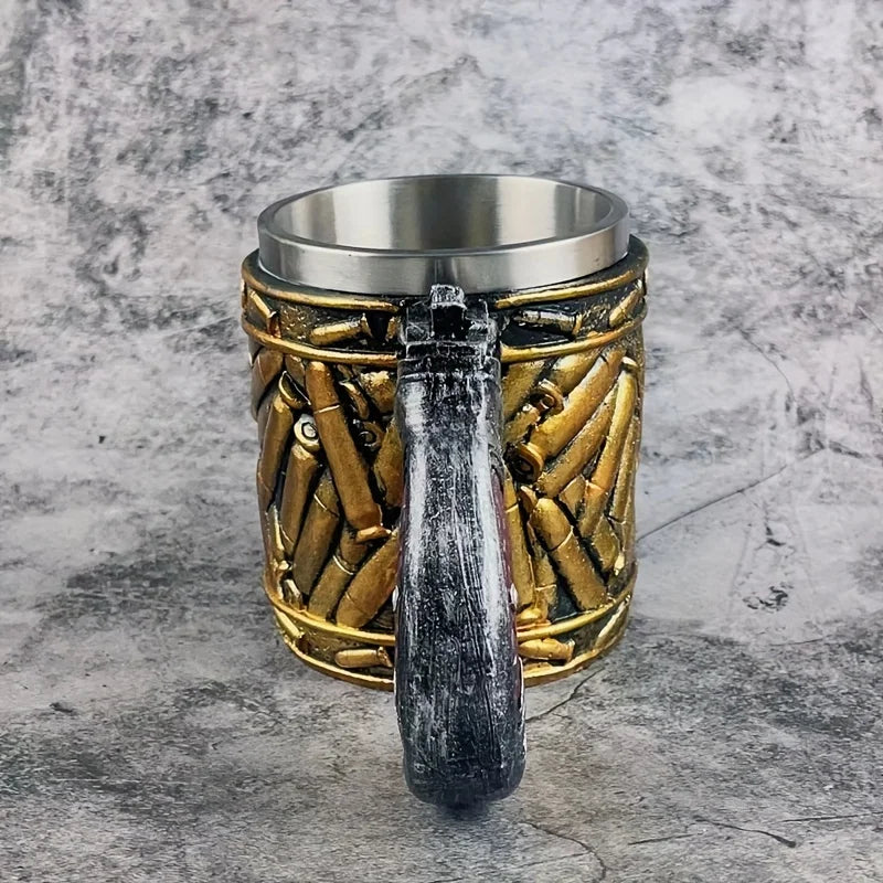 Mug Stainless Steel Insulated Gun-Shaped Handle