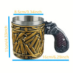 Mug Stainless Steel Insulated Gun-Shaped Handle