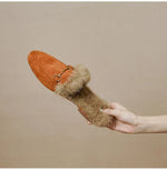 Mule Slippers Suede Fur-Lined Orthopedic Insole