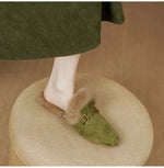 Mule Slippers Suede Fur-Lined Orthopedic Insole
