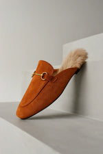 Mule Slippers Suede Fur-Lined Orthopedic Insole