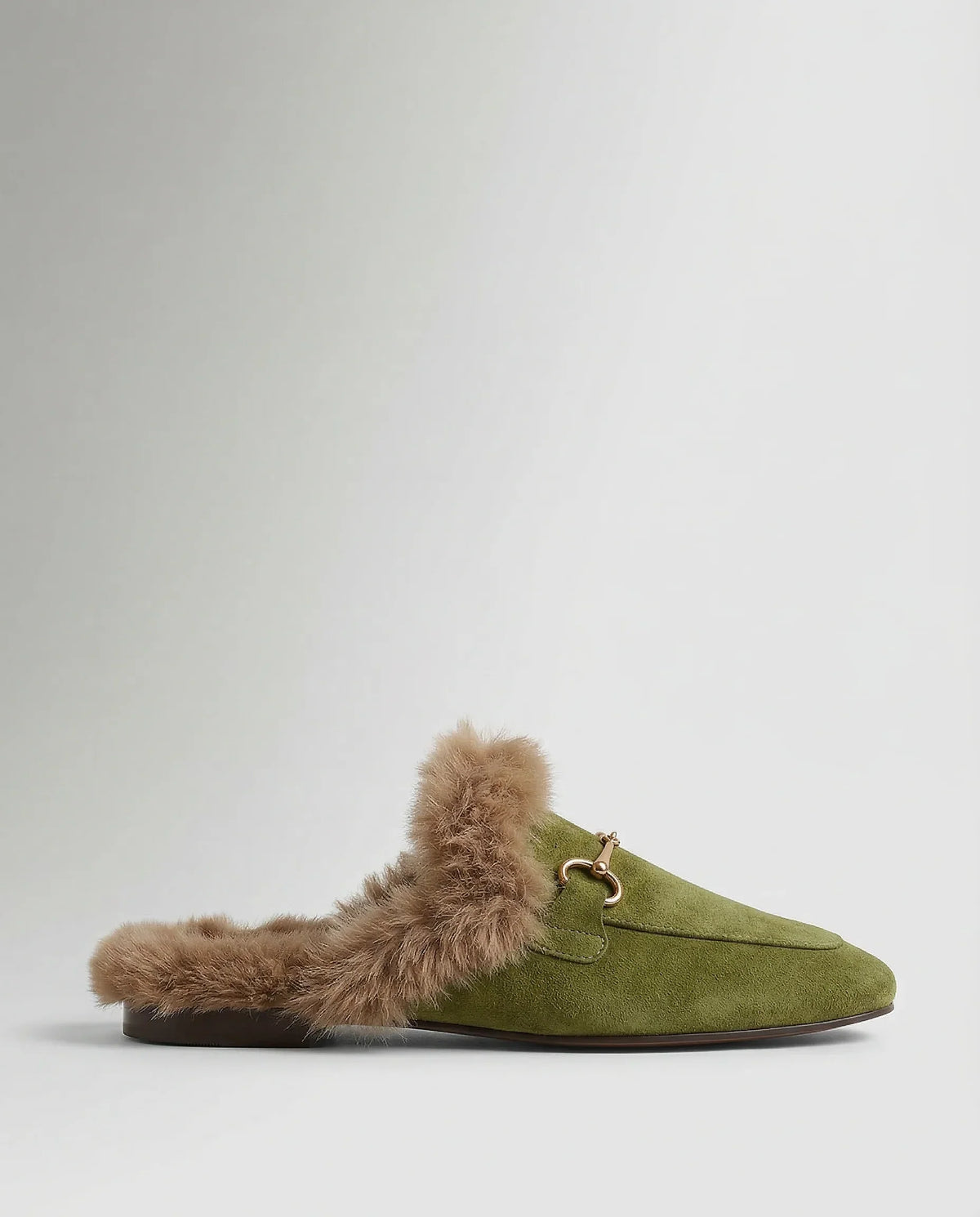 Mule Slippers Suede Fur-Lined Orthopedic Insole